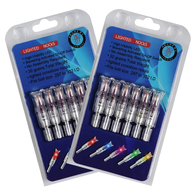 2 Packs PurpleLighted Nock New Long Time I.D. 7.62mm For Crossbow 6Pcs/Pack