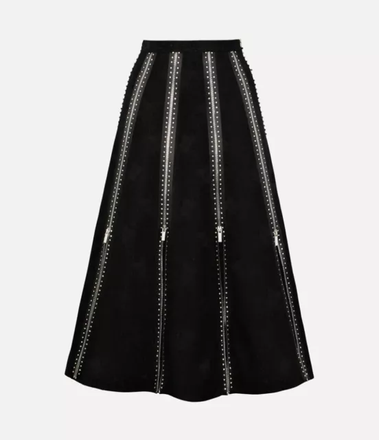 Christopher Kane Black Skirt Lace Jacquard Diamond NWT $1695 40 EU/4 US