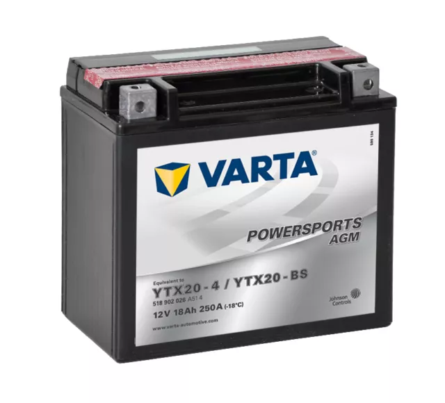 VARTA Powersports 12V 18 Ah YTX20-BS AGM Motorrad Batterie 18Ah OVP HONDA