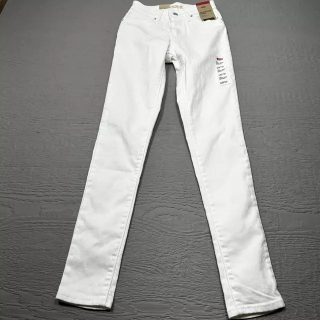 NEW Levis 721 Jeans Womens 25 White High Rise Skinny Cotton Casual Stretch