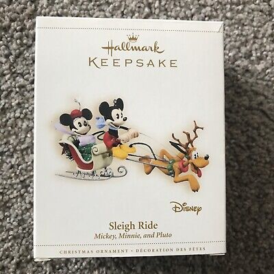 Hallmark Disney Sleigh Ride Mickey Minnie Mouse Pluto Christmas. JUST THE BOX