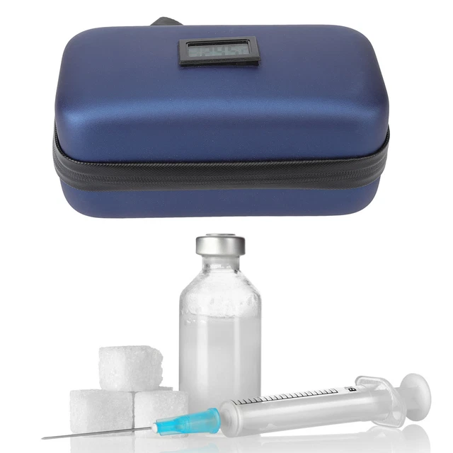 Mini bolsa enfriador de insulina portátil con aislamiento térmico exhibición de temperatura medicamento