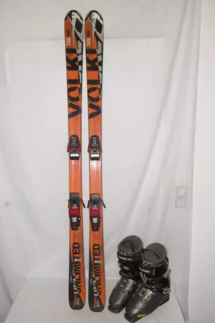 Völkl Ski " Unlimited " Top Allround Carver 168 Cm + Skischuhe Gr: 43 Im Set