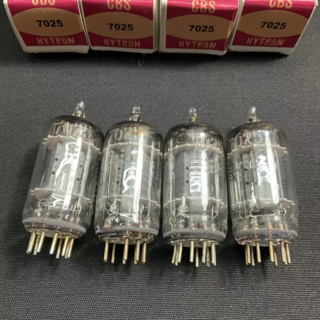 Quad Matched Cbs Hytron 7025 (12Ax7 Sub) Audio Vacuum Tubes Tested 5.10315.C 3