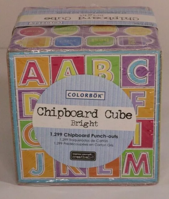 Colorbok Chipboard Cube  Bright 1299 Punch Outs - New