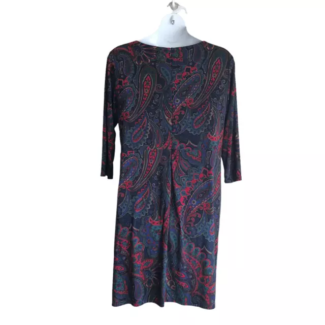 Lauren Ralph Lauren Black Label Women's Midi Dress Plus 18W Paisley Ruched Lined 2