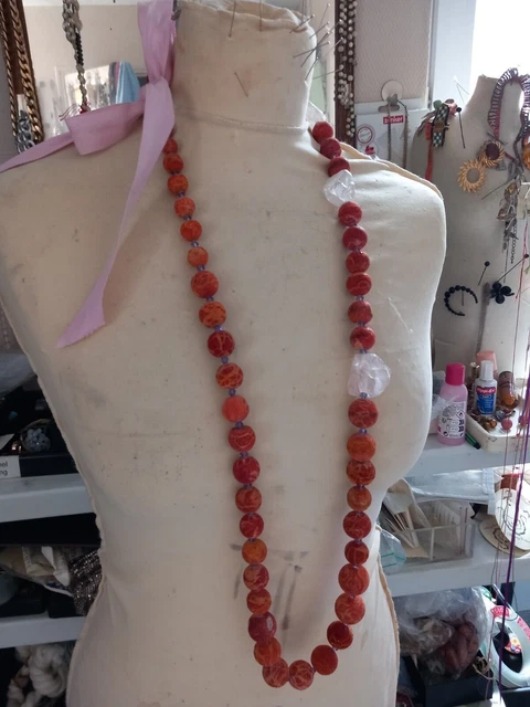 Collier Ou Sautoir Unique En Racine De Corail - Bijou De Créateur, Pièce Unique, Neuf Avec étiquettes