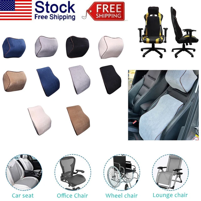 Memory Foam Lumbar Back Support Cushion Neck Pillow Ergonomic Car Office Chair