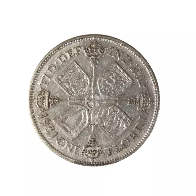 1931 George V englisches Silber Gulden zwei Schilling SNo64317