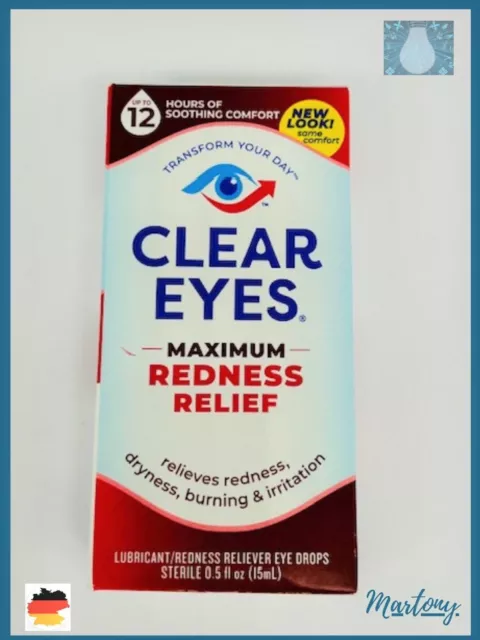 Clear Eyes, Maximum Redness Relief, Gleitmittel/Rötungslinderer Augen, 15 ml 2