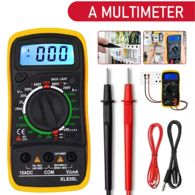 Digital LCD Multimeter Electrical Meter AC/DC Voltmeter Current OHM Multi Tester