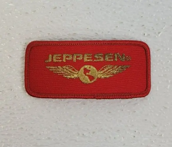 Vintage Jeppesen Red and Gold Aviation Pilot Patch