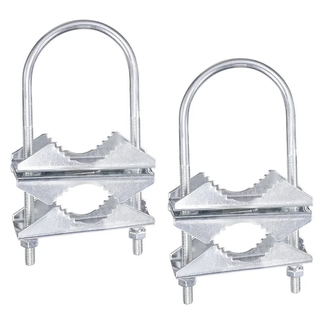 DOUBLE ANTENNA MAST Clamp VJaw Bracket U Bolts Pipe Mounting Hardware