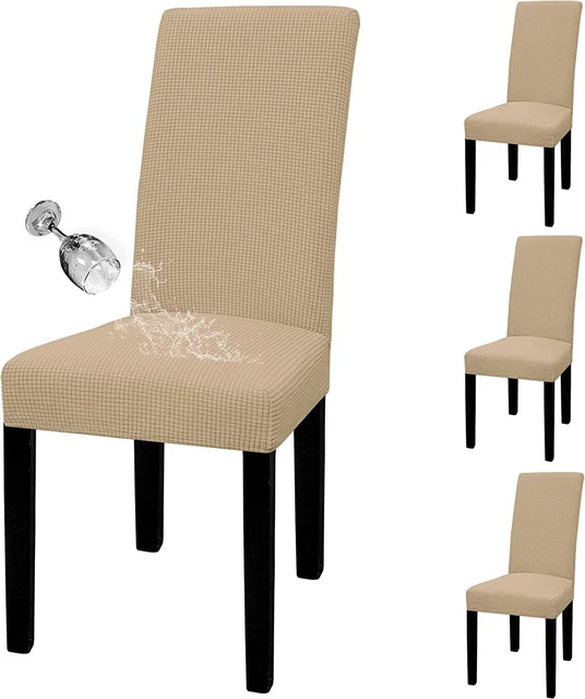 Waterproof Dining Chair Cover Set of 4, Stretch Jacquard Parson Chair Slipcover