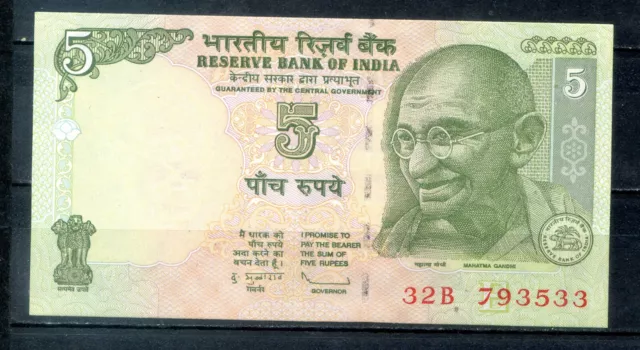 Nd India "5 Rupees, Five Rupees, Mahatma Gandhi" Unc, Sc