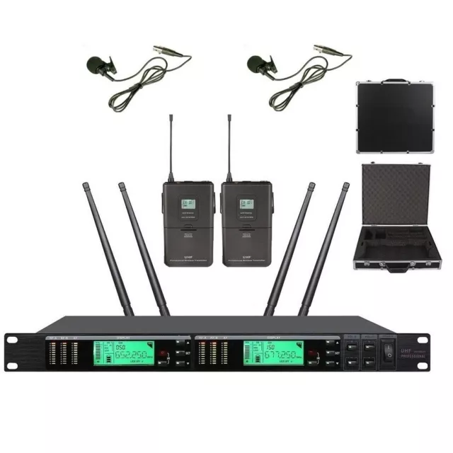 True diversity Dual Lapel Wireless Microphone uhf Cordless Microphone System