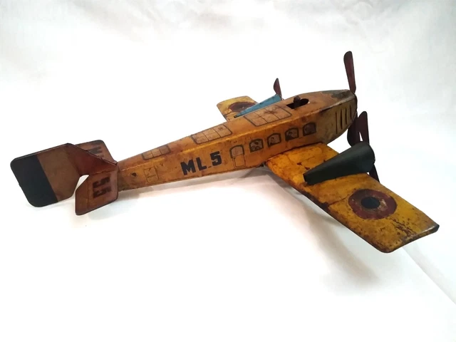 JOUET ANCIEN TOLE avion mécanique GOLIATH trimoteur ML 5 MARTINAN