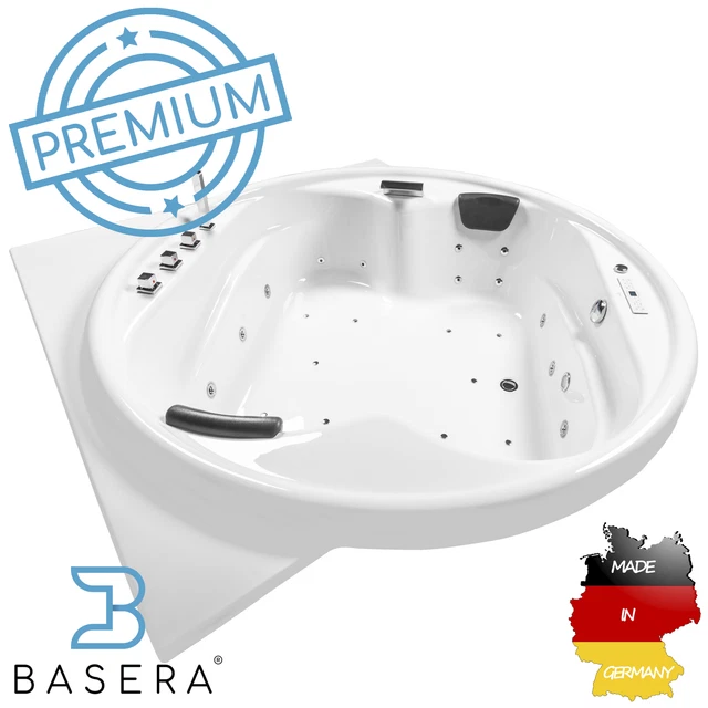 Bañera de hidromasaje Basera® PREMIUM Indoor Podest XXL Gomera con esquina 186 x 1...