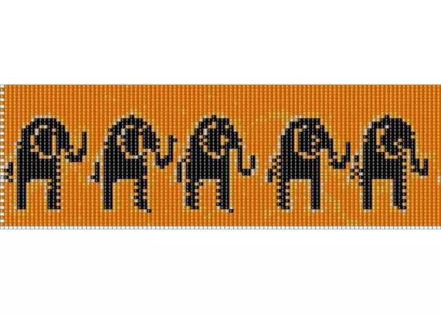 Brazalete de telar con cuentas de elefante de Karen Zumbrun