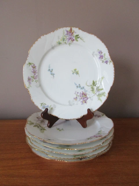 Saladier en porcelaine de limoges décor roseaux lucien michelaud