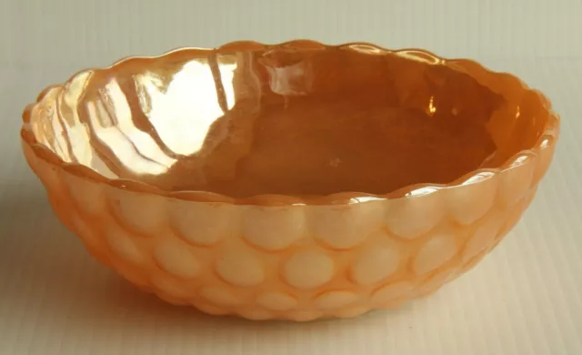 BUBBLE / HOBNAIL BOWL - Anchor Hocking - Vintage - Peach Lustre - Exc Condition