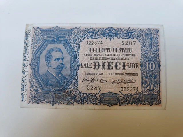 10 lire VITTORIO EMANUELE III (EFFIGIE DI UMBERTO 1) 11-10-1915