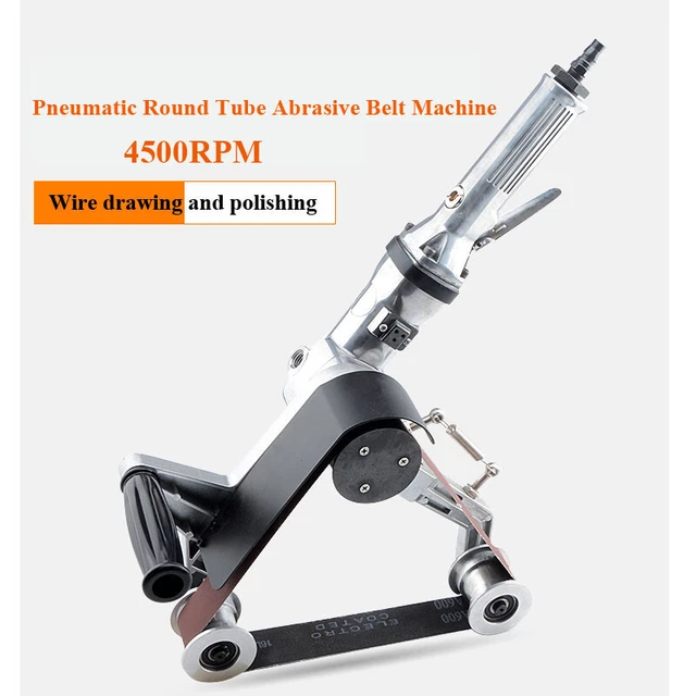 New Pneumatic Belt Sander Round Tube Drawing Polishing Polisher Machine 40x760MM