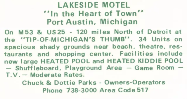 CEN Port Austin MI Thumb Area Lakeside Motel and Resort IN THE HEART OF TOWN!!! 2