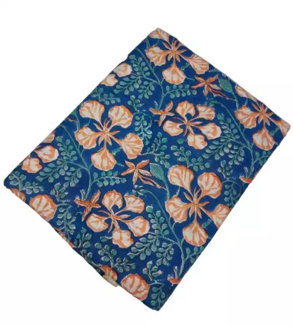 Tela artesanal india hecha a mano con estampado floral, gasa de algodón, 5...