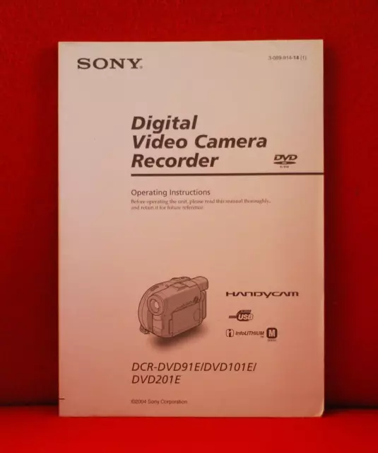 Sony Instruction Manual Dcr-Dvd91E Dvd101 Dvd201 Original Dvd Camcorder Book New