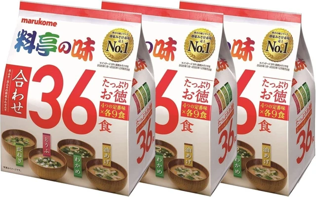 Marukome  Miso Soup 36packs 4 tastes × 9 Packs ×3 from Japan
