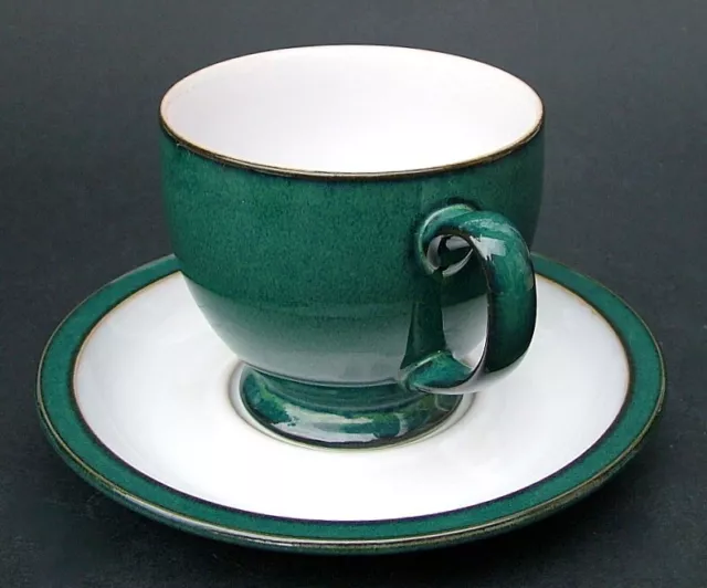 Denby  Greenwich Pattern 250ml Tea Cups & Saucers - Look in Excellent Condition