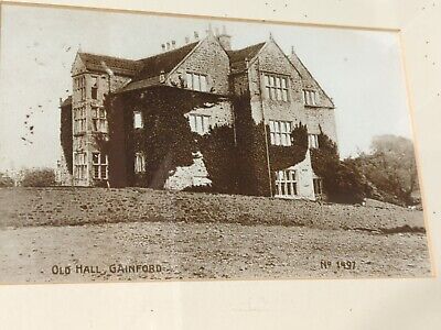 Foto impresa antigua de Gainford Hall No. Imagen enmarcada de 1497