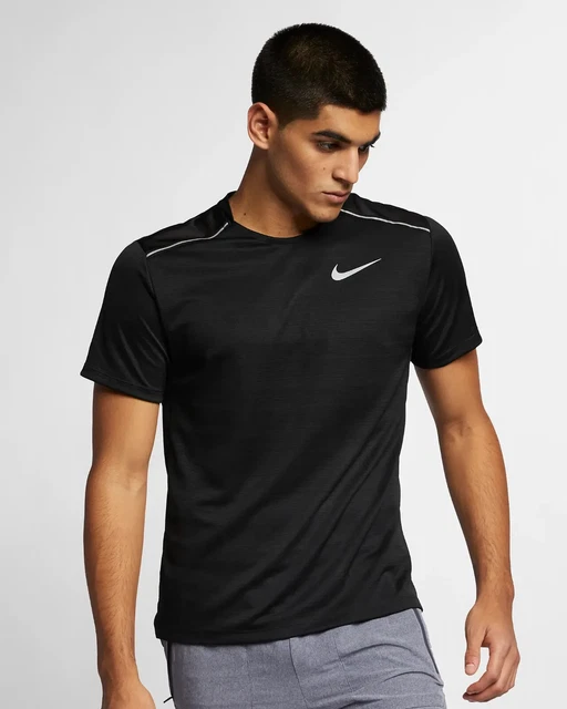 Nike Mens T Shirt Dri-Fit Miler Crew Running Jogging Sports Gym Top Tee