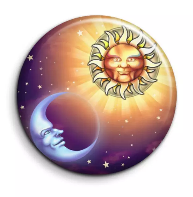 Culture celtique Lune soleil - Badge Epingle 38mm Button Pin