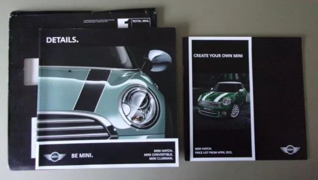 MINI RANGE orig 2012 UK Mkt Prestige Sales Brochure + Price List - Convertible