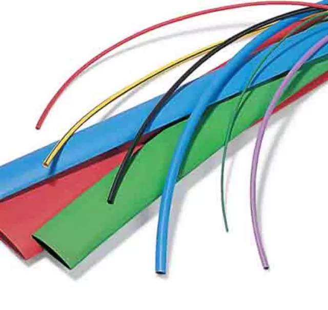 Heat Shrink 2.4m Tubing 14 Sizes Cable n Colour Insulation Wire Sleeve Ratio 2:1