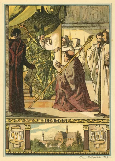 Culm, Kulm, Chełmno, Polen, Kloster, Original-  Chromolithographie von 1897