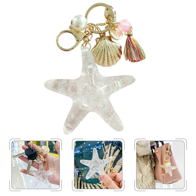 Shell Pearl Key Chain Simple Keychain Minimalist Key Holder Pendant