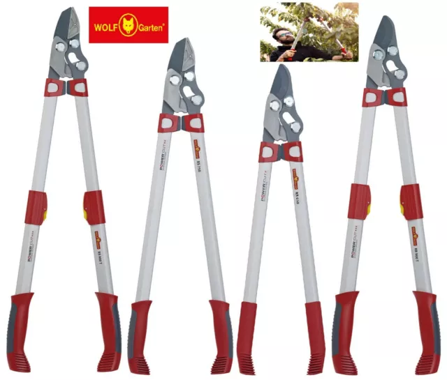 Wolf Garten Power Cut Bypass/Anvil Loppers Garden Tree Telescopic option 40-50mm