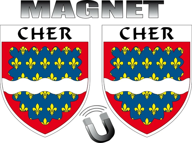 2x MAGNET GARD forme écussons département 30 GARD blason magnétique