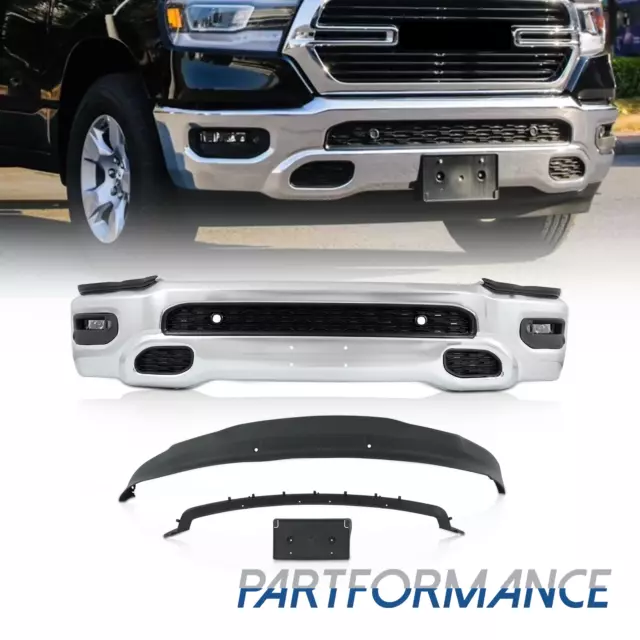 For 2019-2024 RAM 1500 Front Bumper Chrome Steel Cover Face Body Set 5ZB88SZ0AB
