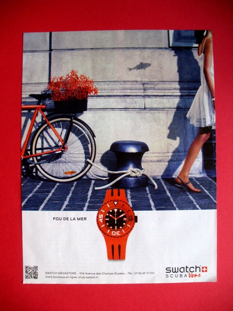 Publicite De Presse Swatch Montre Suisse Scuba Libre Fou De La Mer Ad 2013