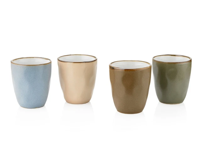 4er Set Becher Kaffeetasse Kaffeebecher-Set Teetasse Keramik 160/ 280 ml