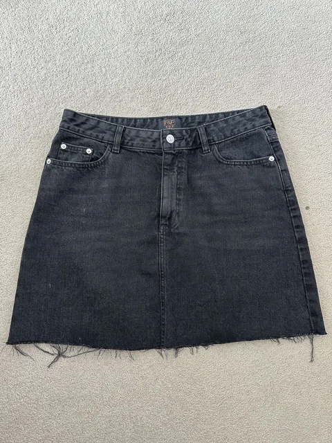 F F TESCO DENIM Black Skirt size 10 0.99 PicClick UK