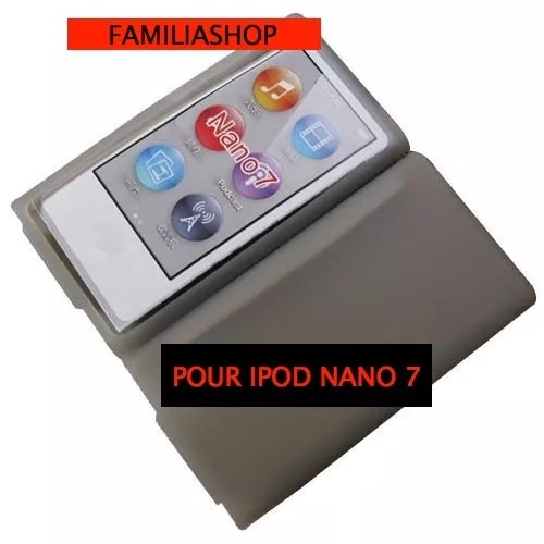 Housse etui coque silicone gris pour iPod Nano 7 7G + Film de protection écran