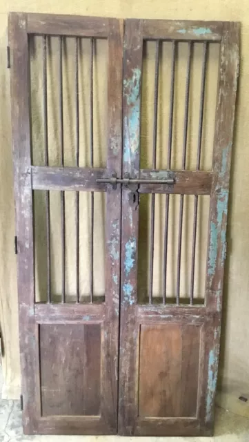 Antique Architectural Salvaged Wood & Iron Doors. Wine Cellar Doors