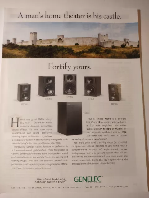Genelec Mans Home Theater is Castle Fortify Yours Print Ad
