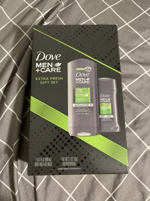 Dove Men Care Extra Fresh Gift Set Micro Moisture Body Wash 48 Hr Deodorant New