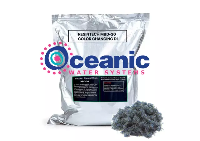 18 oz DI Resin - RESINTECH MBD-30 Color Changing Mixed Bed Deionization 0 TDS